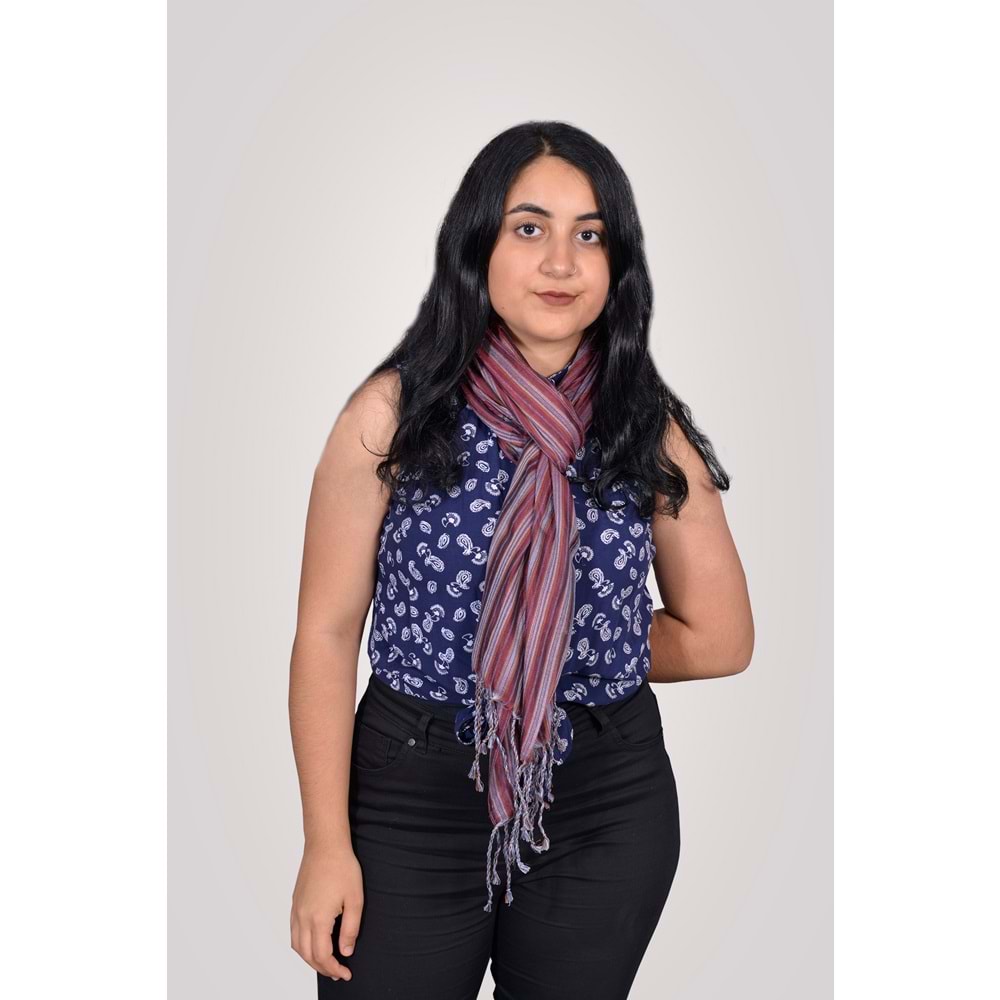 El Dokuması Kadın İpek Fular AS0195