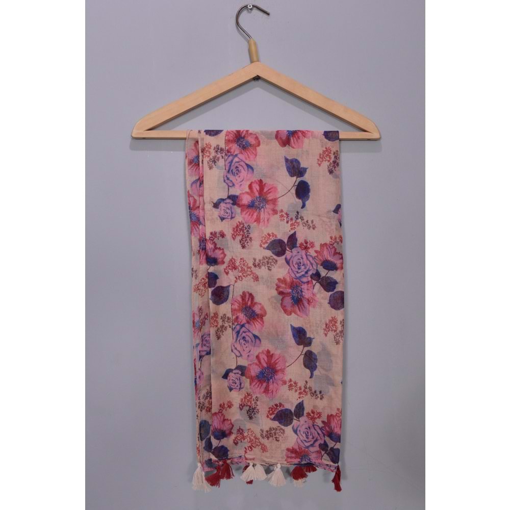 Desenli Kadın Pamuk Şal PK0256