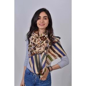 Kadın Ham İpek Desenli Şal
