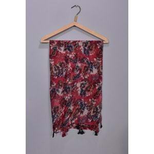 Desenli Kadın Pamuk Şal PK0256