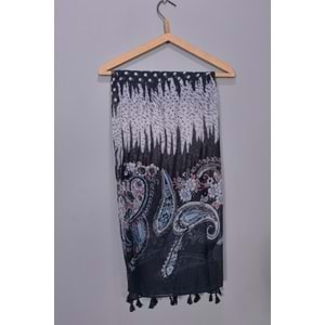 Desenli Kadın Pamuk Şal PK0256